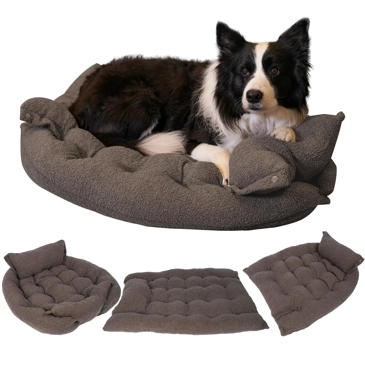 Atablyn Breathable Soft Dog Pad Washable Beds for Large Medium Small Pets Breeds Durable Orthopedic Calming Pet Cuddler (L-38"x26"x3" Brown)