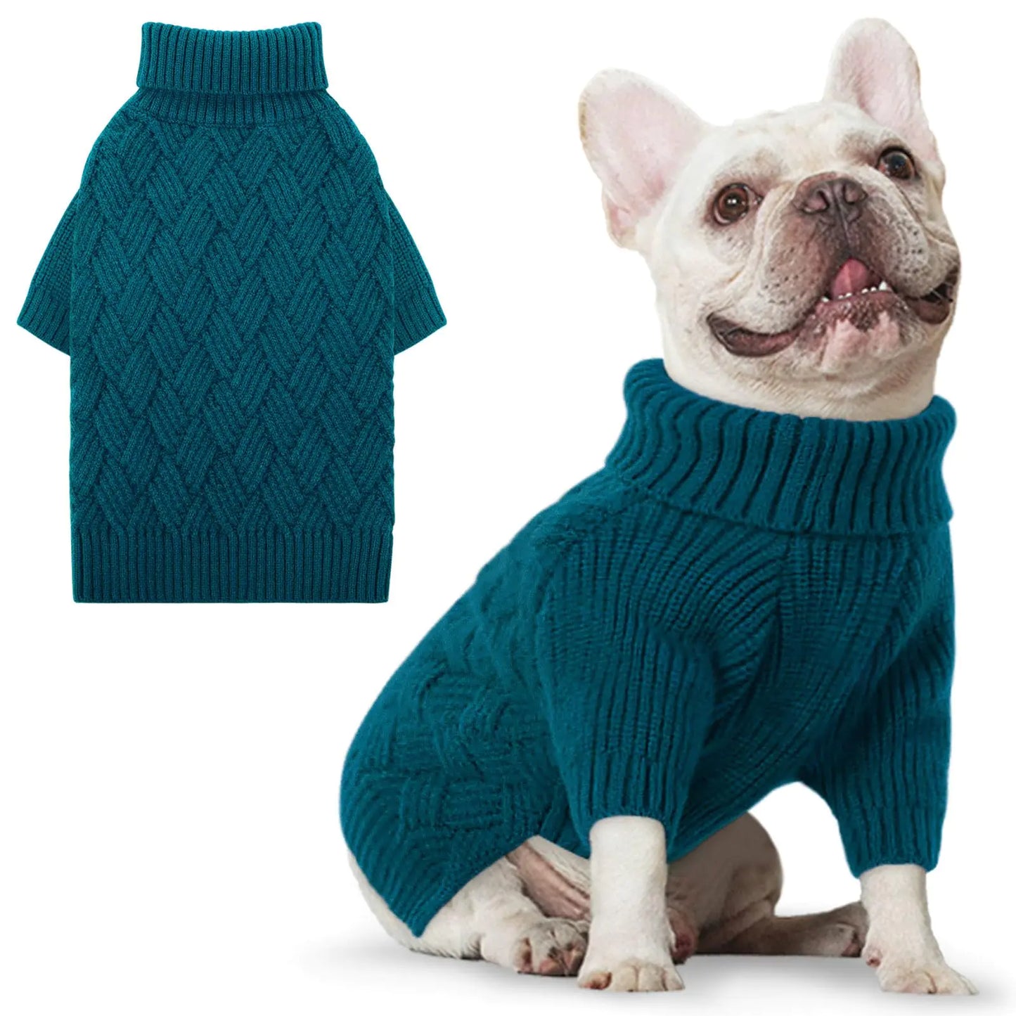 XS Dog Sweater – Cozy Turtleneck Knit for Small Breeds
