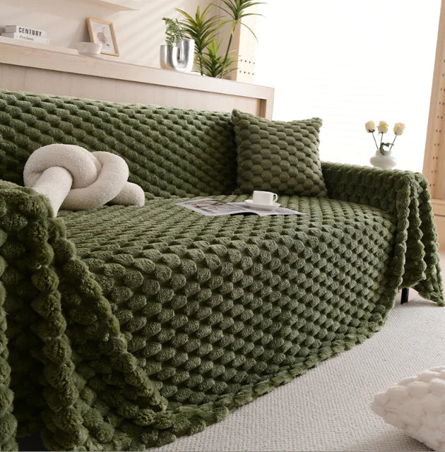 Plush Non-Slip Sofa Cover - Winter Cat-Proof Design (Single)