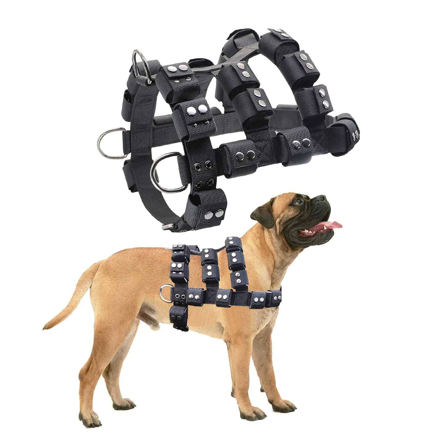 Dog Harness for Small Medium Large Dogs No Pull Dog Weighted Vest Tactical Dog Harness for Pit Bulls with Pockets (Adjustable Weight) - Weight Loss Exercise Walking Muscle