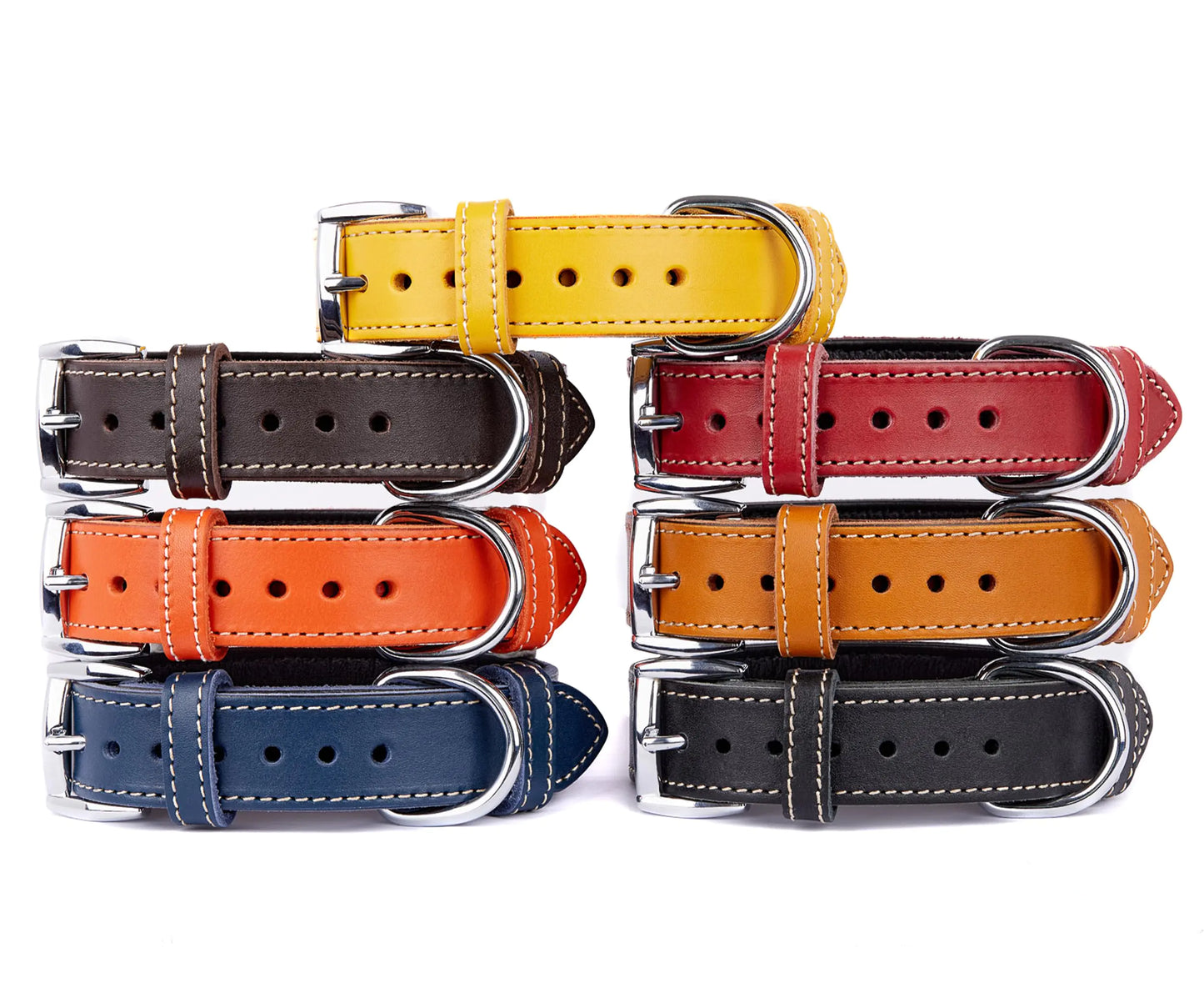 TORRUNA Soft Leather Dog Collar | Dog Collars for Small Medium and Large Dogs | Durable Heavy Duty Dog Collars