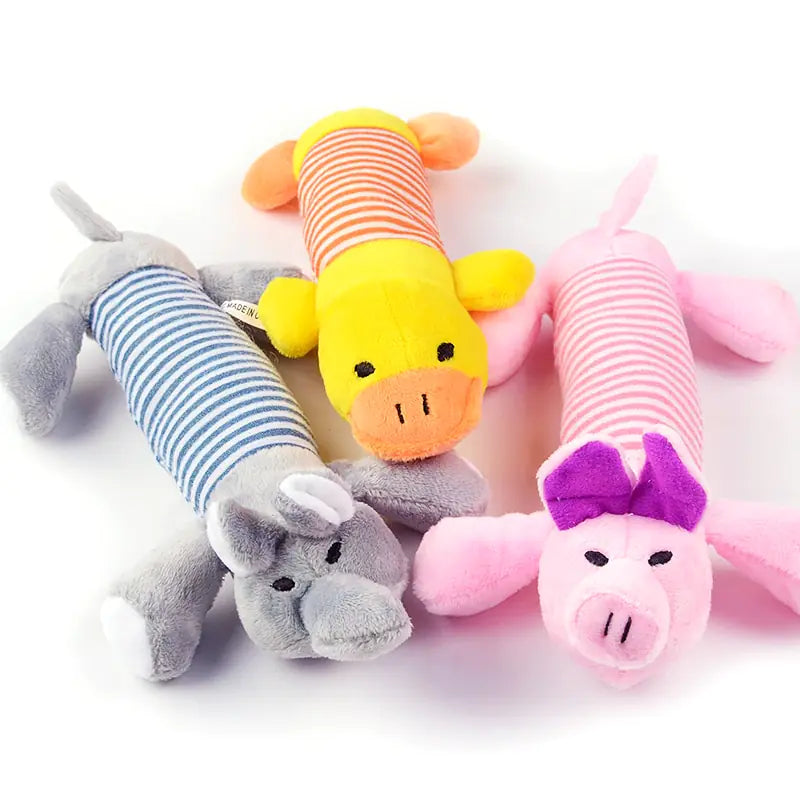 Durable Plush Dog Toy for Chewing and Teething