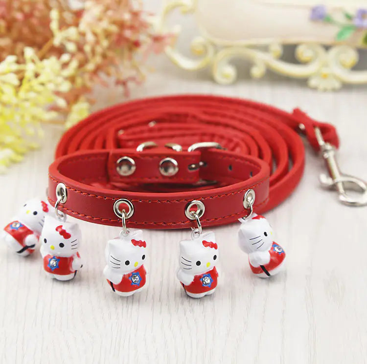 Dog and Cat Collars with Bell and Leash for Pets