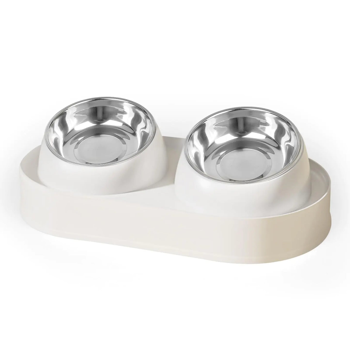 Cat Food and Water Bowl Set Tilted Cat Food Bowls Stainless Steel Raised and Tilted Cat Bowls for Cats and Small Dogs