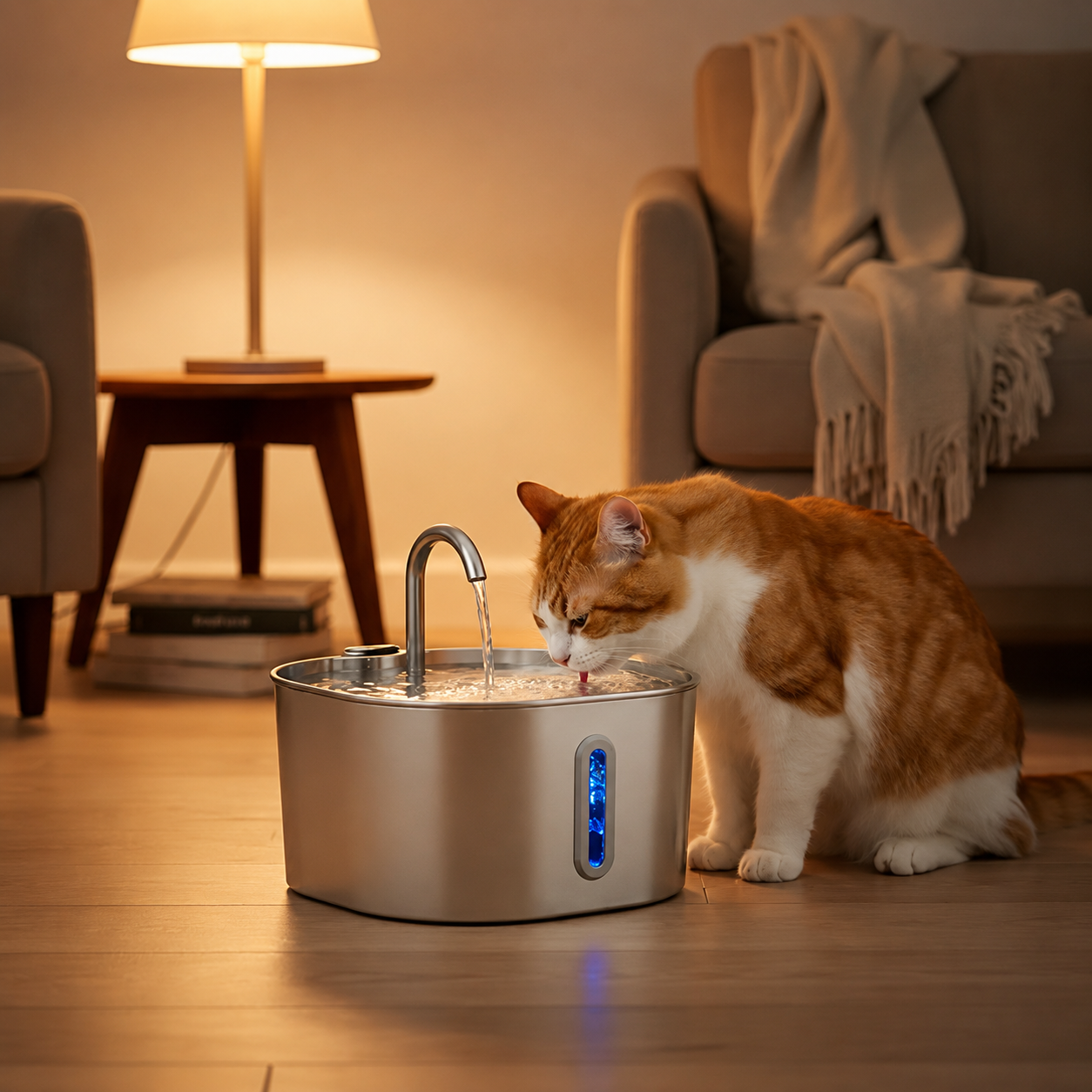 Stainless Steel Smart Pet Water Dispenser Automatic Circulation Large Capacity