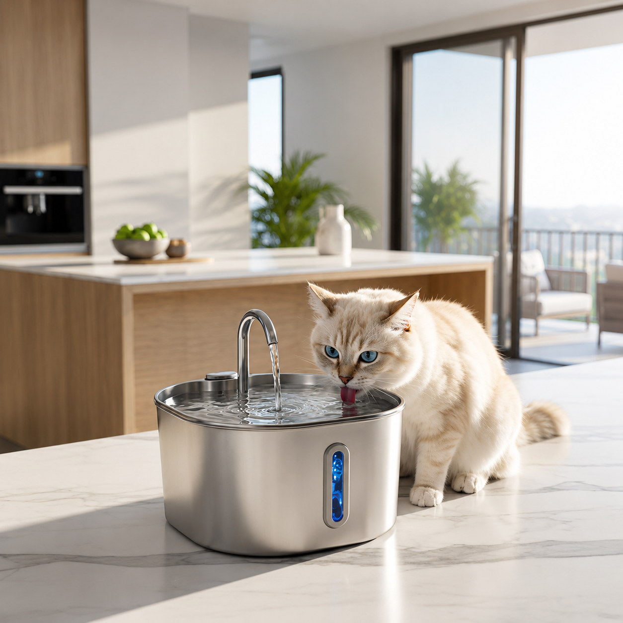 Stainless Steel Smart Pet Water Dispenser Automatic Circulation Large Capacity