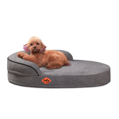 Laifug Memory Foam Oval Dog Bed (31x21x7Inches Dark Gray) Orthopedic Dog Bed for Dogs with Durable Waterproof Liner & Removable Washable Cover & Nonskid Bottom