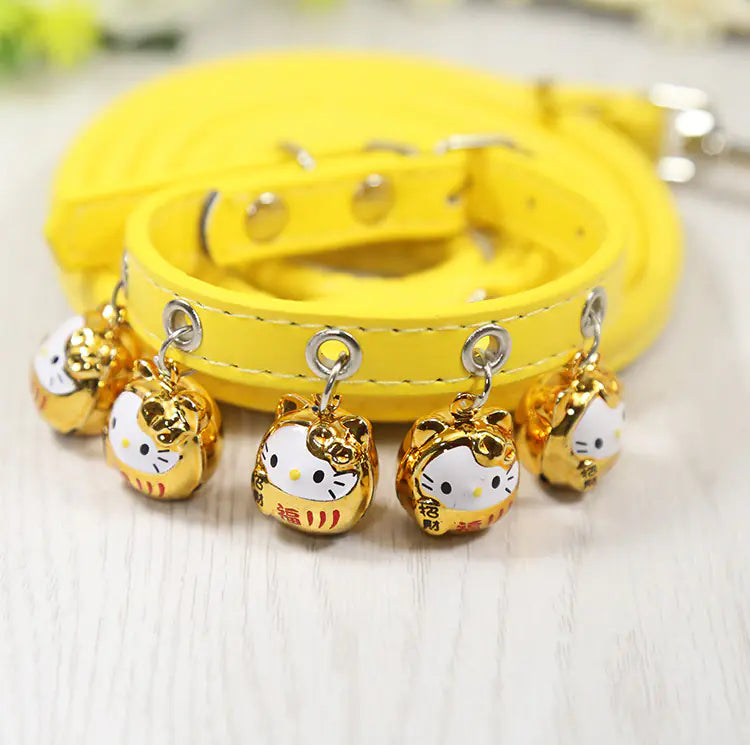 Dog and Cat Collars with Bell and Leash for Pets