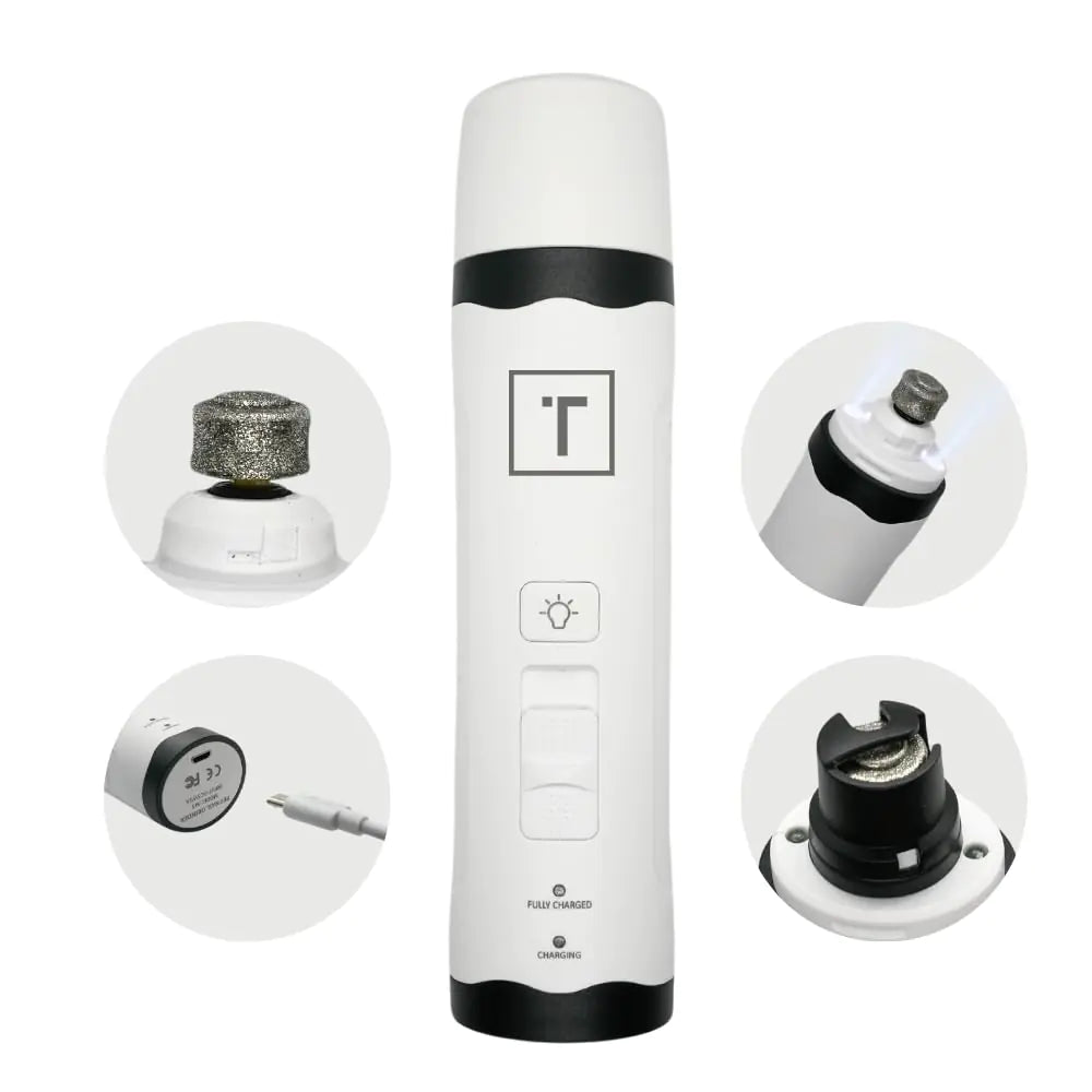 Dog Nail Grinder with LED Light – 2-Speed Cat & Dog Nail Trimmers & Grinder - Cat Claw Clippers - Super Quiet Claw Grooming Kit – Rechargeable Cordless Pet Nail Clipper - Nail Grinder for Dogs Quiet