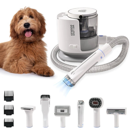 6-in-1 Pet Vacuum Grooming Kit - Professional-Grade Dog Grooming Clippers for Long Hair & Non Shedding Dogs Perfect for Goldendoodles & Poodles Grooming Kit for Dogs at Home [We Love Doodles]