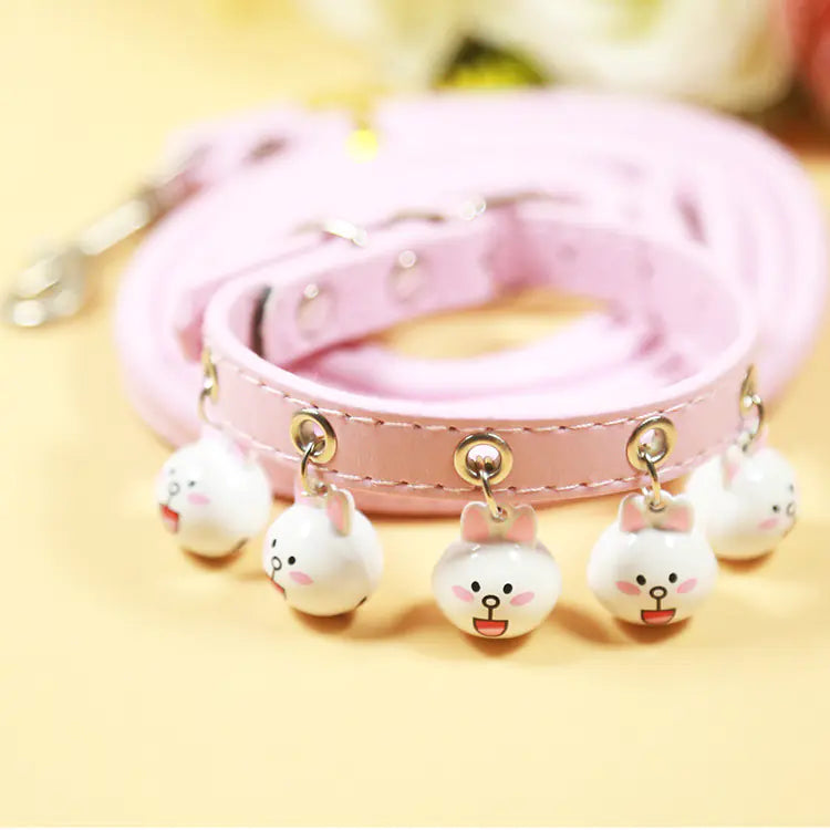 Dog and Cat Collars with Bell and Leash for Pets