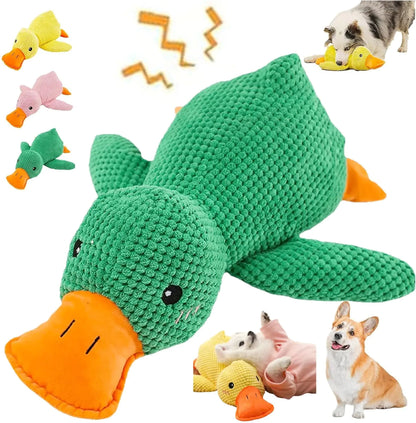 Calming Duck 2024 Dog Toy The Squeaky Dog Friends Calming Duck Toy Dogs Emotional Support Duck Yellow Duck Toy for Dogs Stuffed Duck Dog Toy Chew Proof Plush Dog Toy Calming Duck (Green M)