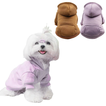 2 Pieces Dog Sweaters for Medium Dogs Dog Sweater Dog Hoodie Fleece Dog Sweater Soft Dog Clothes Sweatshirt with Pocket Dog Hoodie for Small Dogs(Brown Light & Medium)