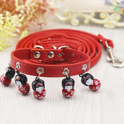 Dog and Cat Collars with Bell and Leash for Pets