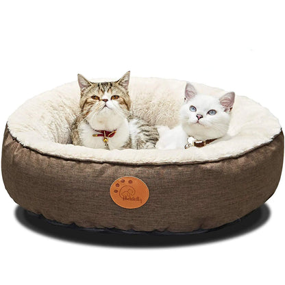 HACHIKITTY Washable Donut Cat Bed Round Cat Beds Indoor Cats Medium Small Cat Bed Machine Washable