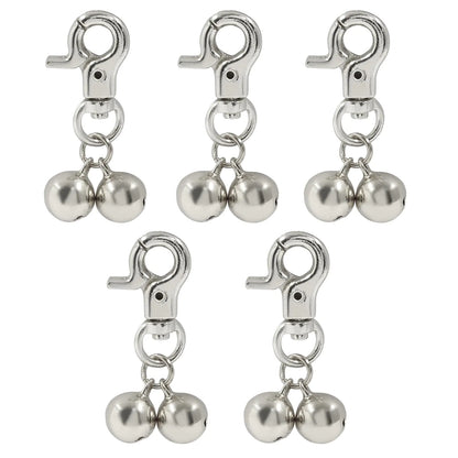 Piutouyar 5 Sets Silver Bell for Dog Collar Cat & Dog Collar Bell Mini Dog Collar Bell Cat Bell Zinc Alloy Charm Training Pet Pendant Accessories for Pet Dogs and Cats Necklace Collar(Style A)