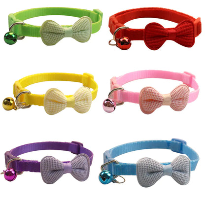 New Cute Cat Collar with Bow and Bell for Small Dogs