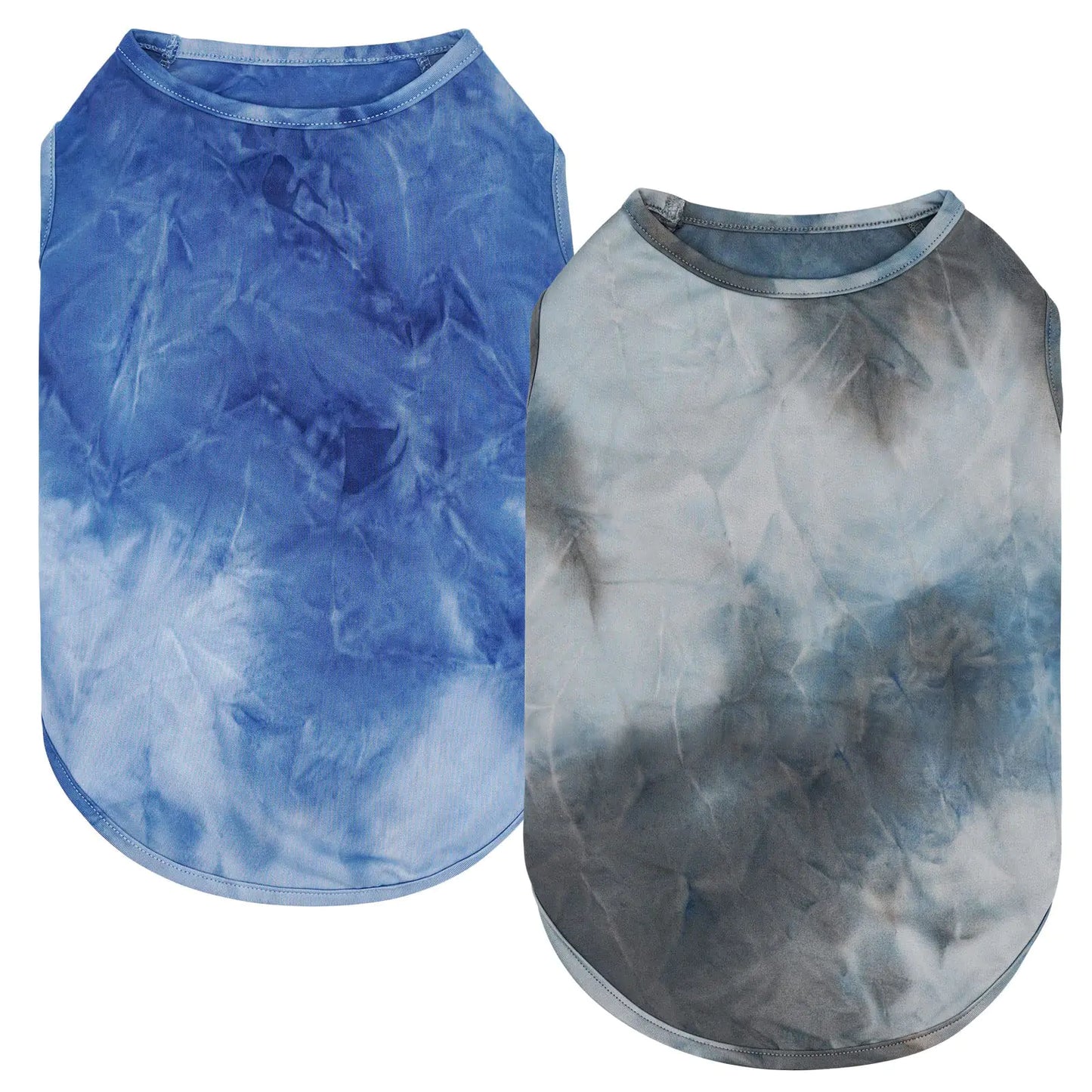 cyeollo 2 Pack Dog Shirts Tie Dye Sun Protection Dog T Shirt Stretchy Tank Top Lightweight Vest Breathable Summer Dog Clothes Shirts for Dogs
