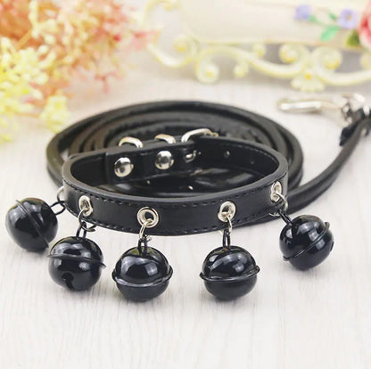 Dog and Cat Collars with Bell and Leash for Pets
