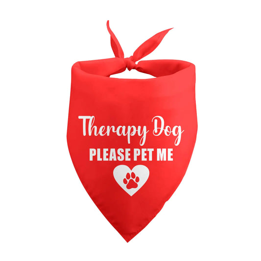 Therapy Dog Please Pet Me Dog Bandana Therapy Dog Adopt Me Bandana Funny Dog Bandana Pet Scarf for Dog Photo Prop Pet Accessories for Dog Lovers Owner Gift