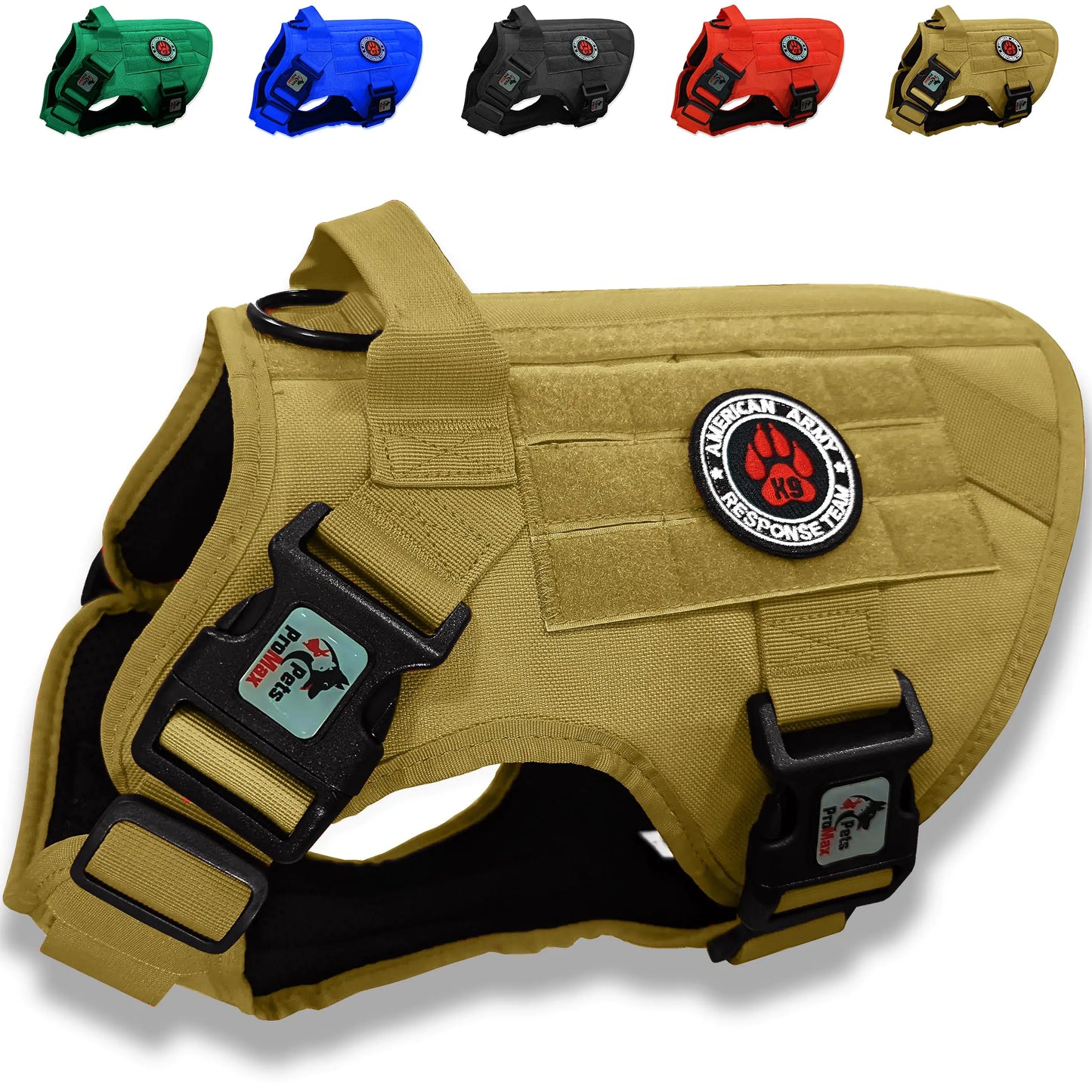 Dog Tactical Harness for Extra Large Dogs Green Military Quality Dog Vest Harnesses with Handle Prevent Choking and Pulling. Brown (XL)