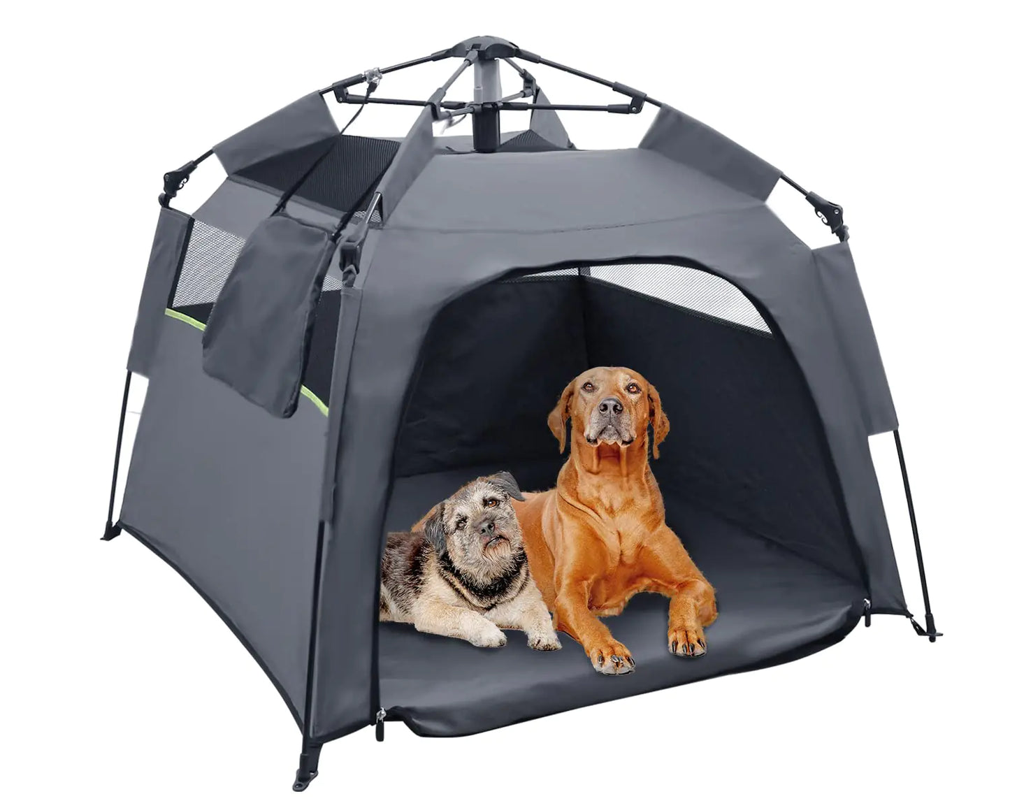 Pop Up Dog Tent Plusvivo Dog Tents for Large Dogs 900D Sturdy Oxford Foldable Cool Mesh Camping Tent 40" X 40" X 28" with Shoulder Bag & UV Shade Canopy- Indoor Outdoor Beach Pet Tent