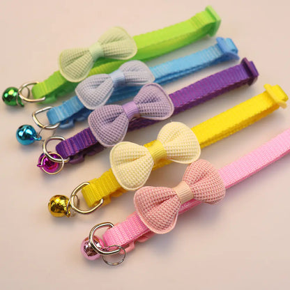 New Cute Cat Collar with Bow and Bell for Small Dogs
