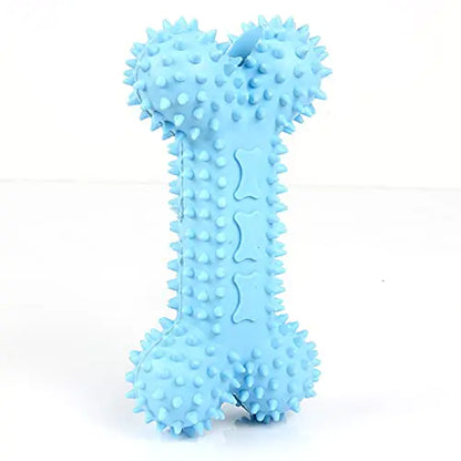HaLumYi Rubber Bones for Dogs Flexi Chew Dog Better Bones Bite Force Dog Toy Teething Dog Toys for Puppies Small A-Bule