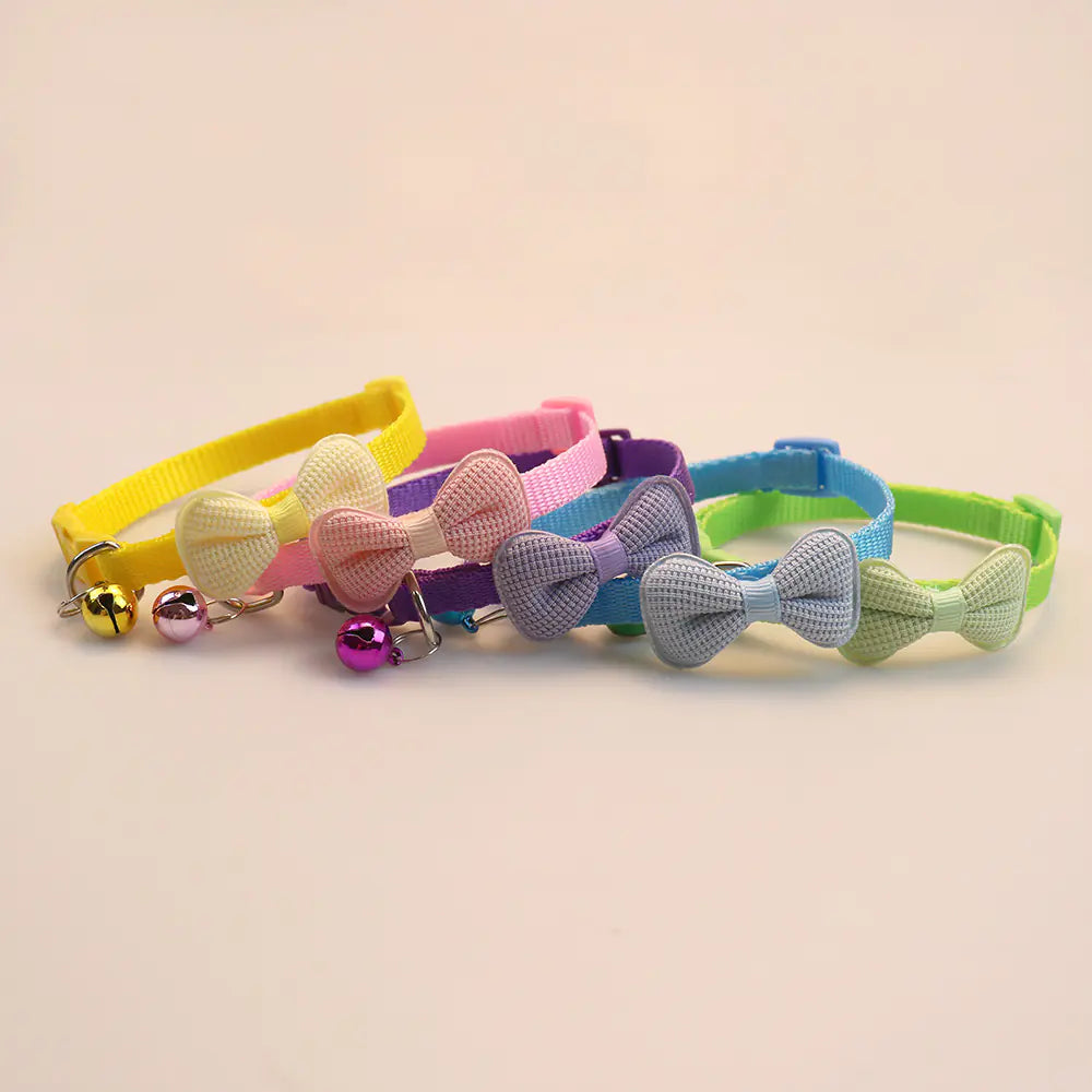 New Cute Cat Collar with Bow and Bell for Small Dogs
