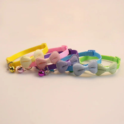 New Cute Cat Collar with Bow and Bell for Small Dogs