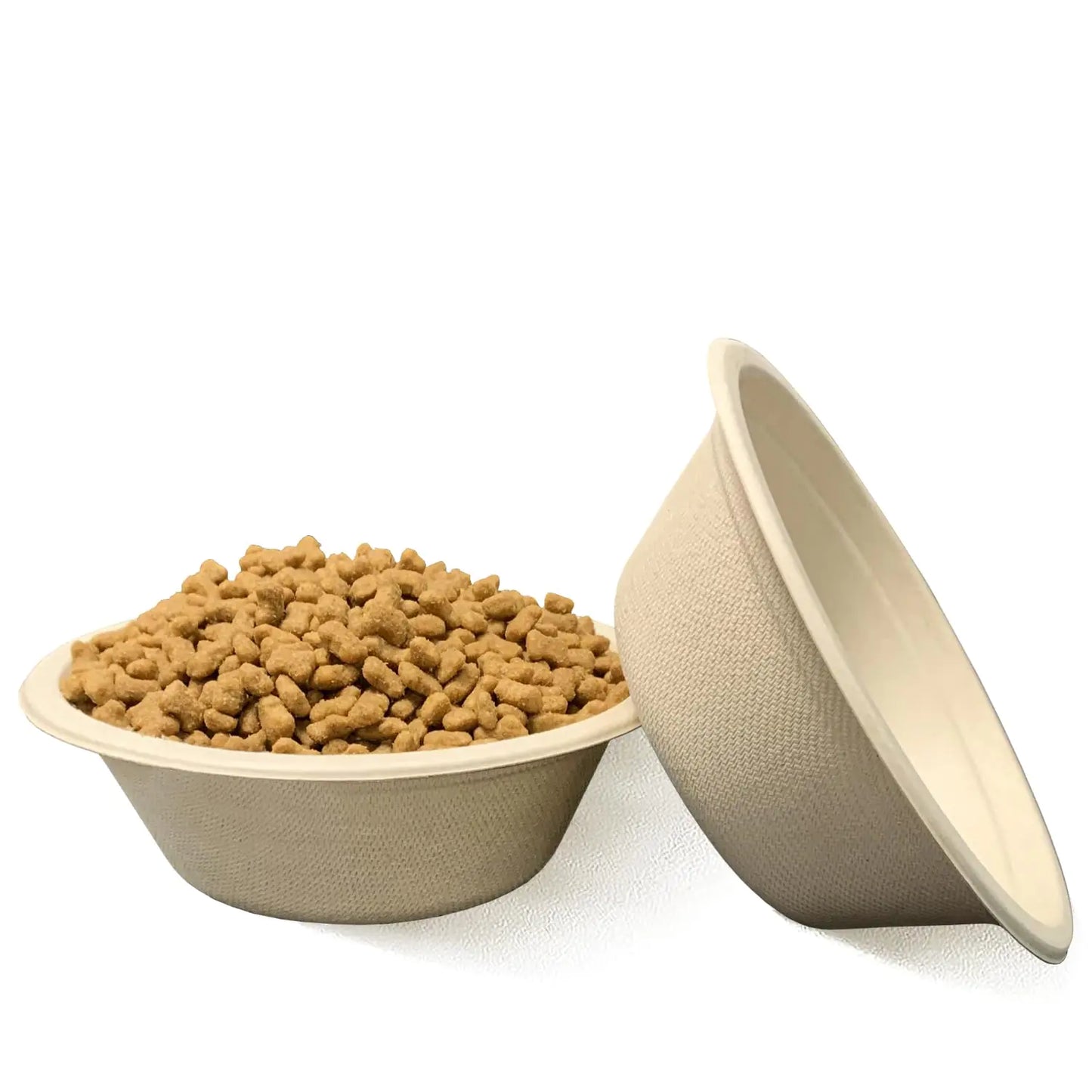 JETKONG 12 oz/1.5 Cup Disposable Dog Bowls 50pk 100% Compostable Pets Feeding Bowls Paper Dog Travel Bowls Great for Dry and Wet Dog Food or Water (Natural Pack of 50)