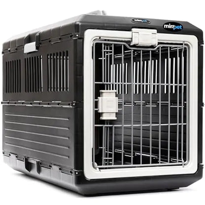 Mirapet USA Pet Carrier & Crate 26" - Premium Collapsible Design for Medium Cats and Dogs - Portable Kennel for Indoor/Outdoor Use - 360-Degree Ventilation & Hard Plastic Wall Protection